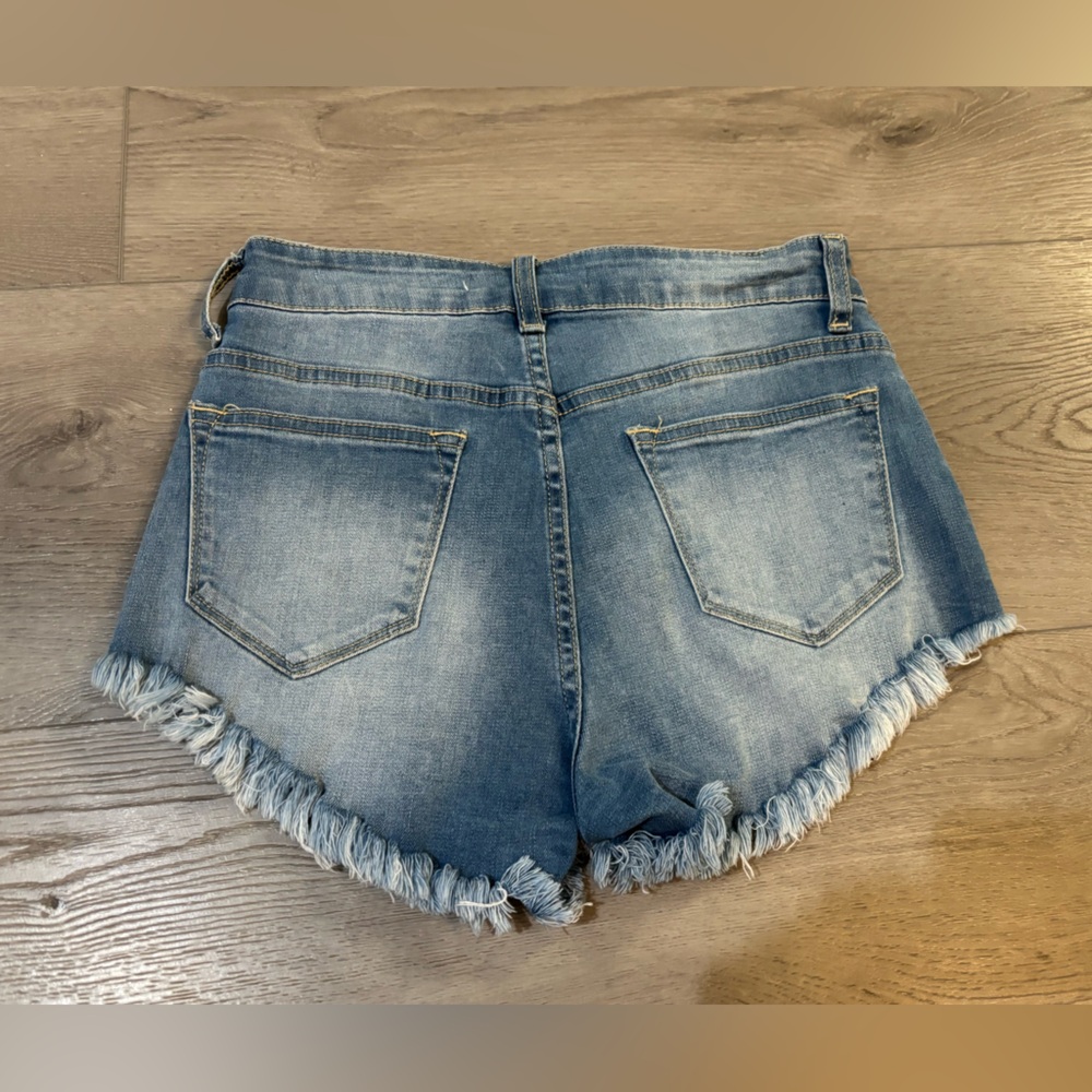 KanCan Blue Denim Frayed Jean Shorts - Size 25 - Picture 2 of 14